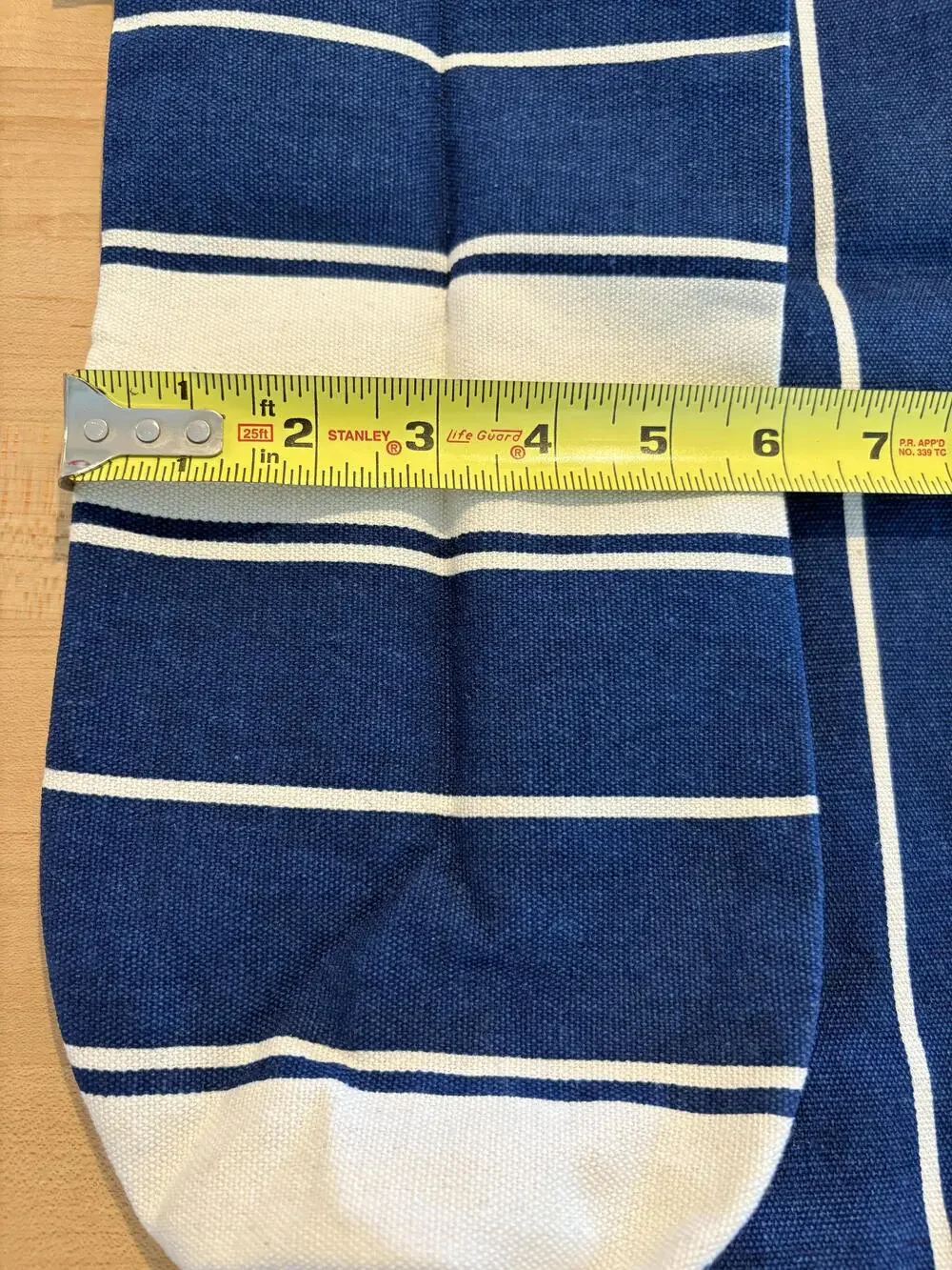 Lancome Tote Bag Womens Small Blue White Stripe Rope Handle Beach Travel